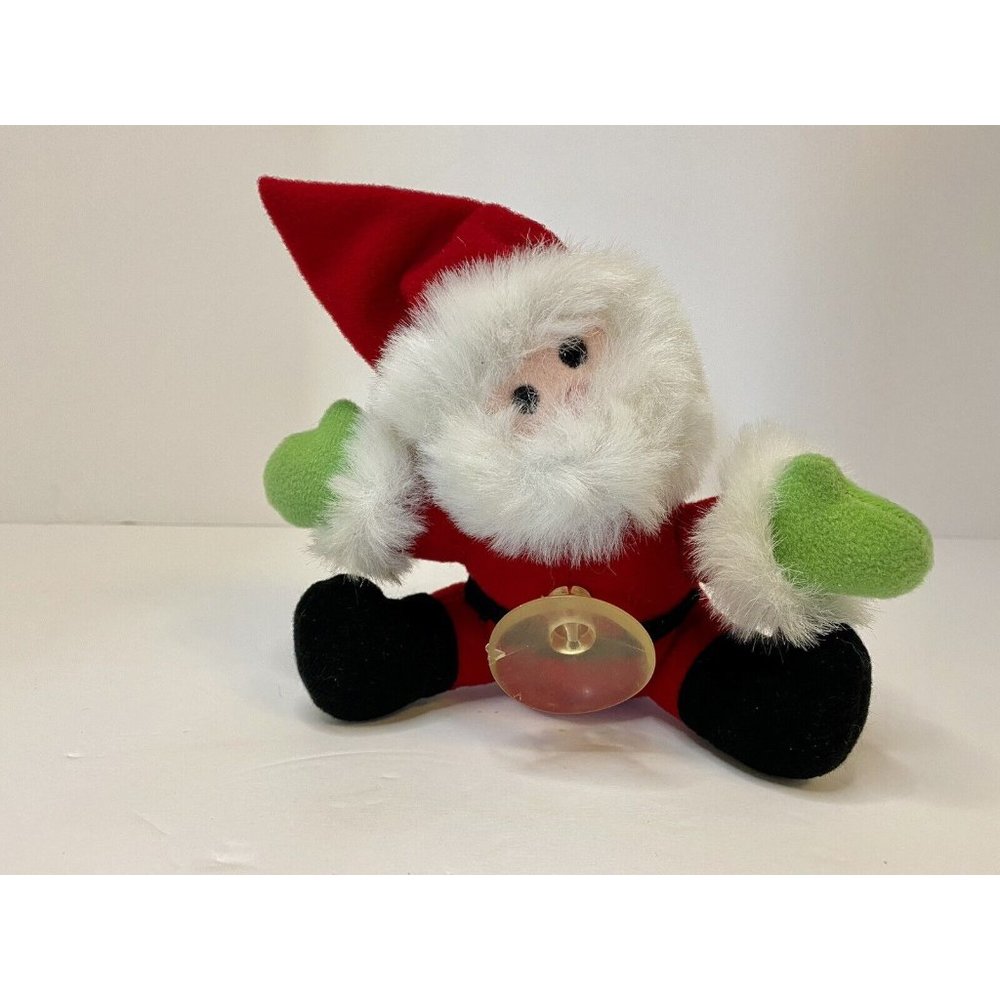 Christmas Santa Claus Window Cling Suction Cup Plush Holiday 1988‎ Dakin Vintage
